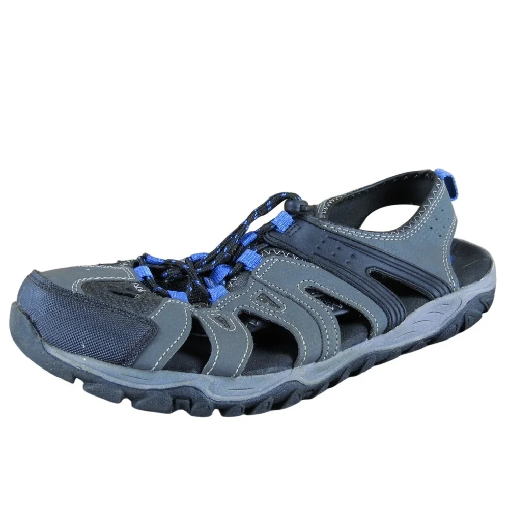 Ozark Trail Men's Sport Sandals Size 11 Grey Blue Drawstring Straps